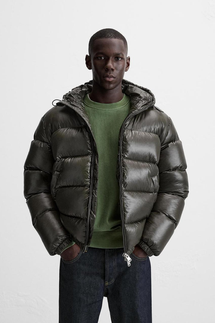 Men's Oversized Puffer Jacket with Hood