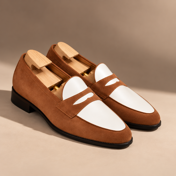 Men's Suede Penny Loafers with Orthopaedic Sole