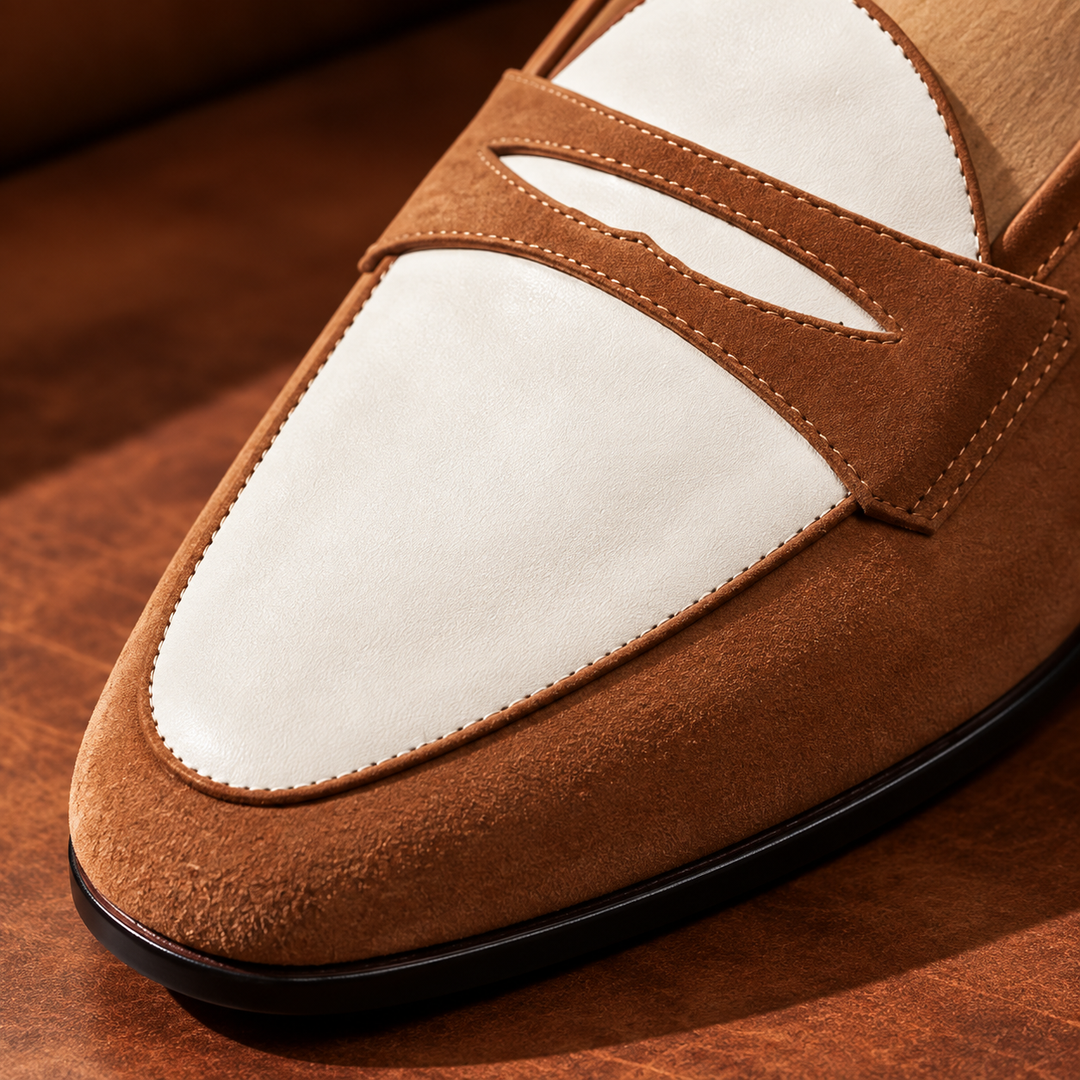 Men's Suede Penny Loafers with Orthopaedic Sole