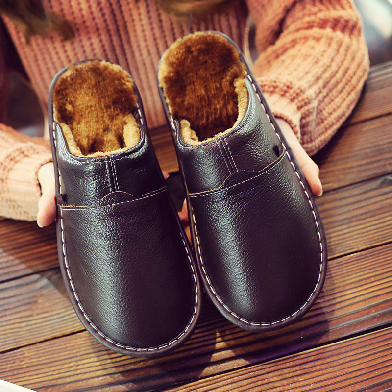 Fur-Lined Slippers with Waterproof Sole