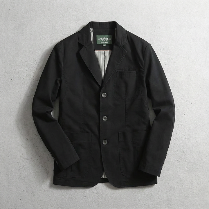 Men's Cotton Three-Button Blazer in a Relaxed Fit