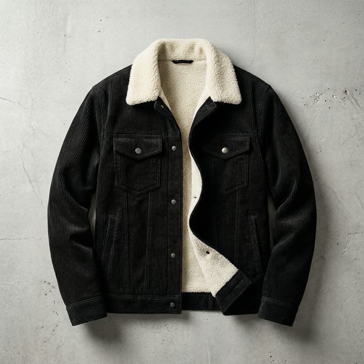 Men's Corduroy Trucker Jacket with Sherpa Collar