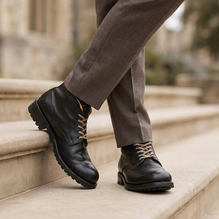 Men's Lace-Up Classic Boots with Rugged Sole