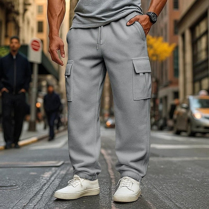Men's Cargo Joggers with Elastic Drawstring Waist