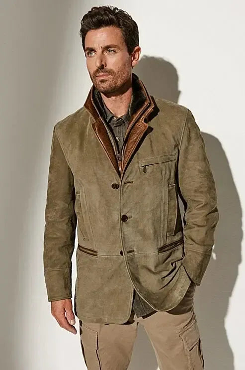 Men's Vintage-Inspired Winter Jacket with Stand Collar