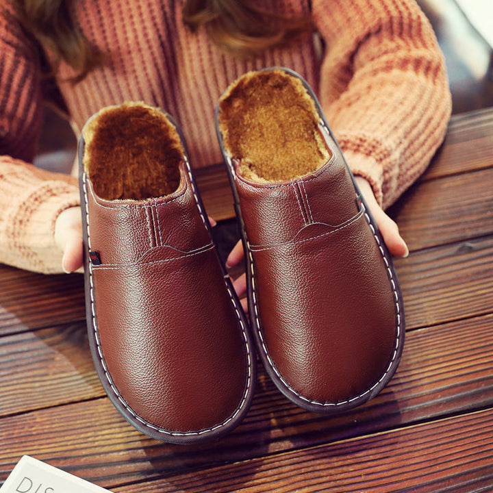 Fur-Lined Slippers with Waterproof Sole