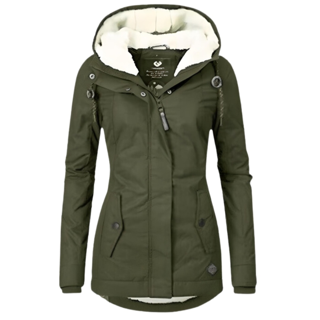 Women's Sherpa Lined Parka with Adjustable Hood