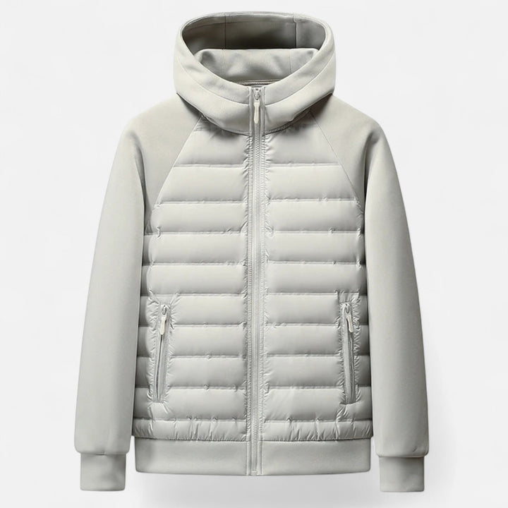 Men's Quilted Down Jacket with Adjustable Hood