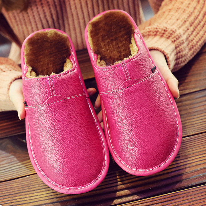 Fur-Lined Slippers with Waterproof Sole