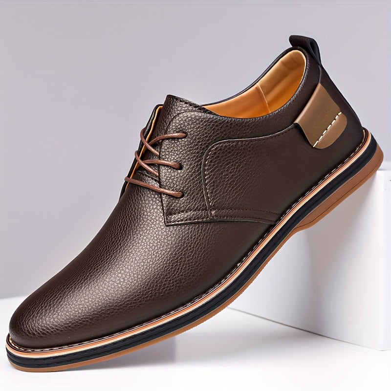 Men's Leather Lace-Up Derby Shoes in Classic Fit