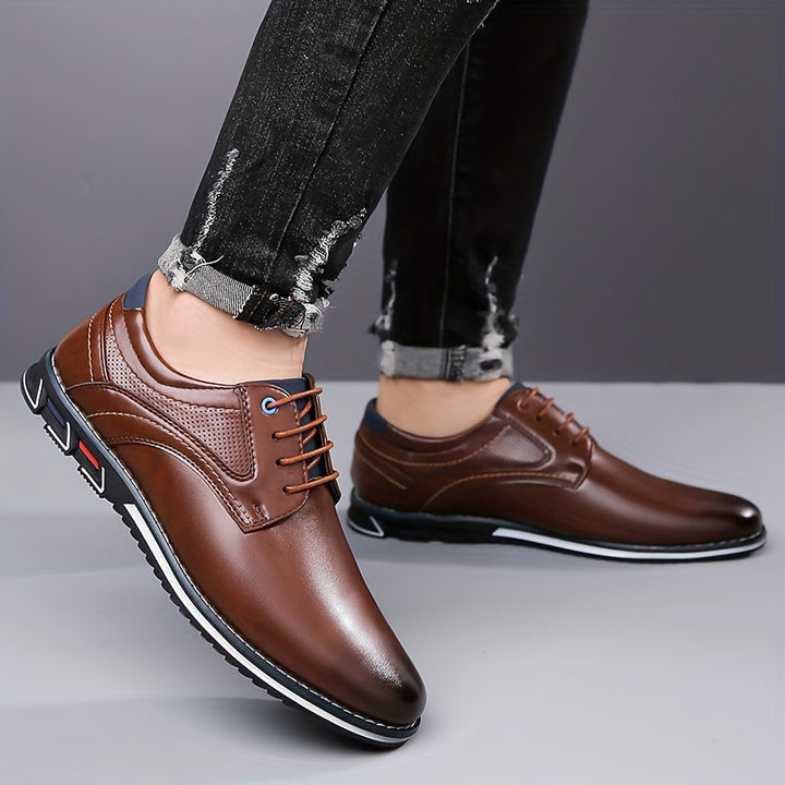 Men's Lace-Up Dress Shoes with Contrast Sole