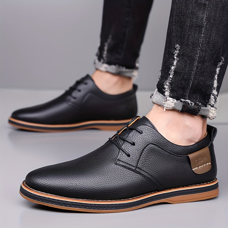 Men's Leather Lace-Up Derby Shoes in Classic Fit