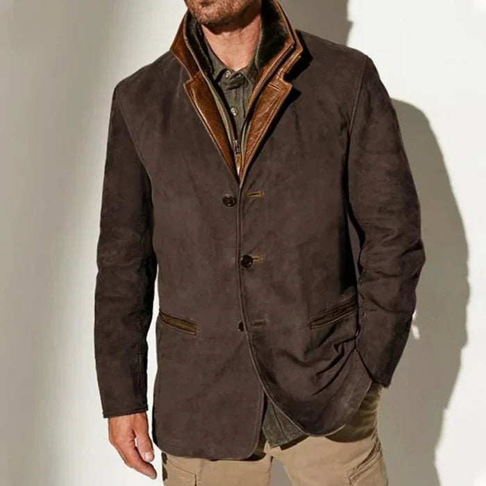 Men's Vintage-Inspired Winter Jacket with Stand Collar
