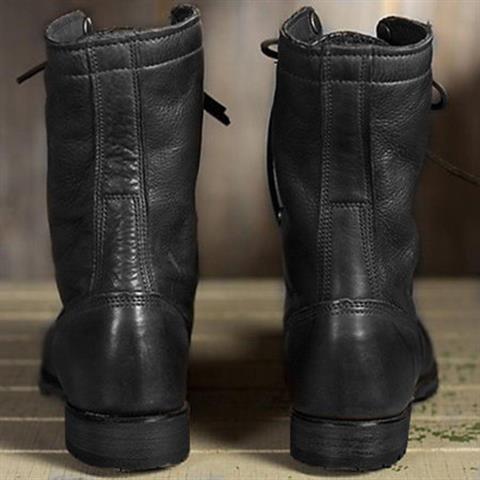 Women's Lace-Up Combat Boots with Cushioned Footbed