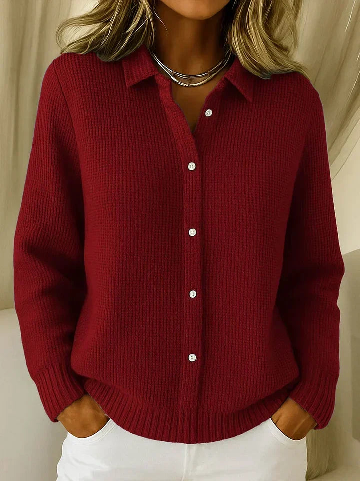 Women's Knit Button-Front Cardigan in a Relaxed Longline Fit