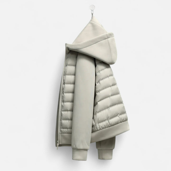 Men's Quilted Down Jacket with Adjustable Hood