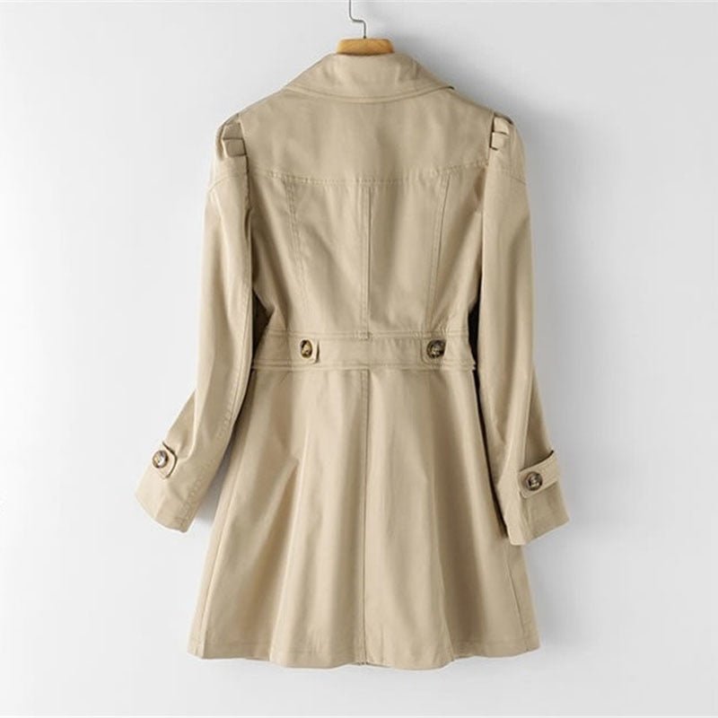 Women's Belted Trench Coat with Notch Lapel