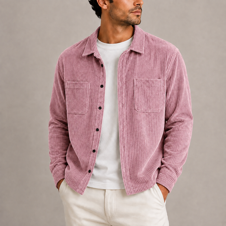 Men's Corduroy Overshirt with Chest Pockets in a Relaxed Fit