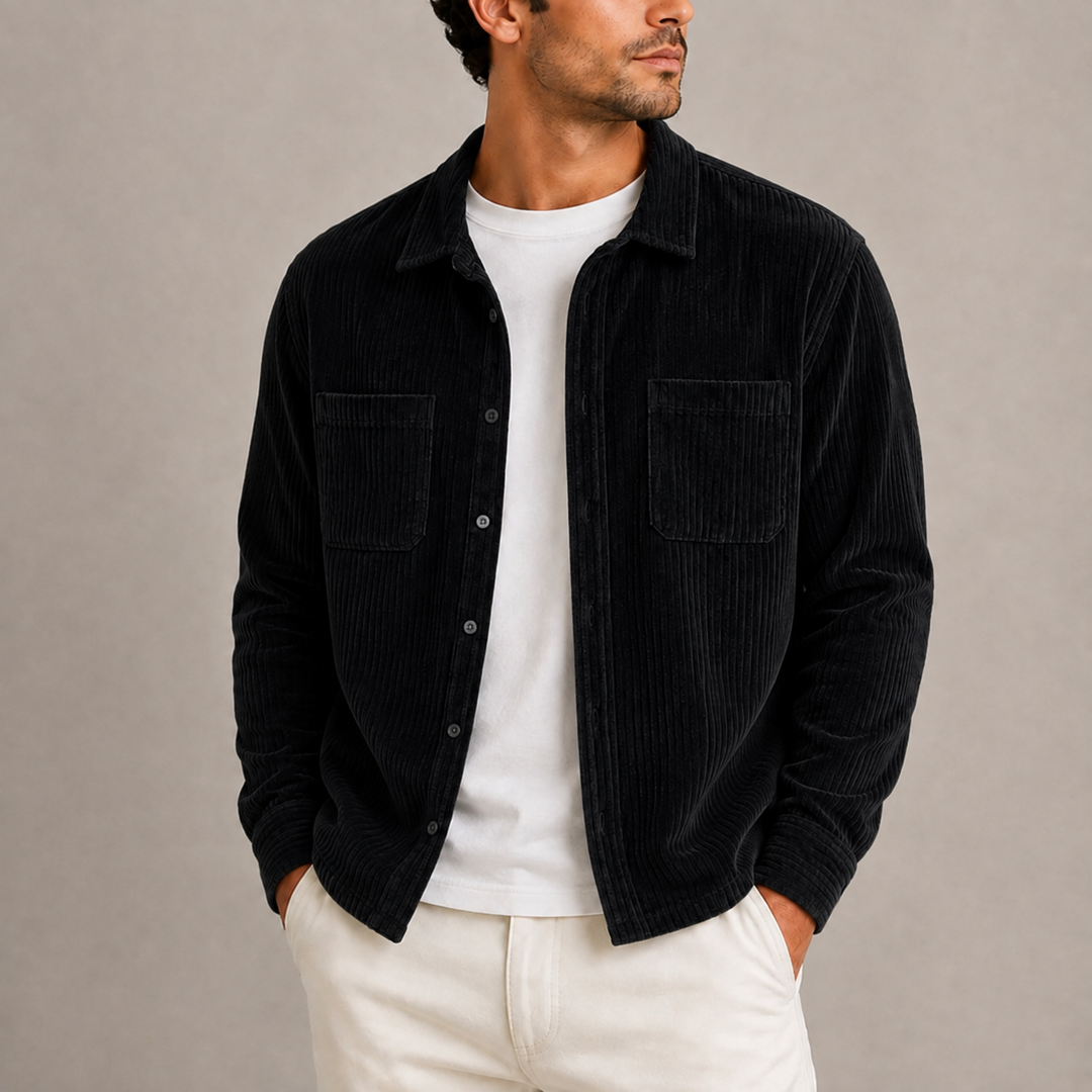 Men's Corduroy Overshirt with Chest Pockets in a Relaxed Fit