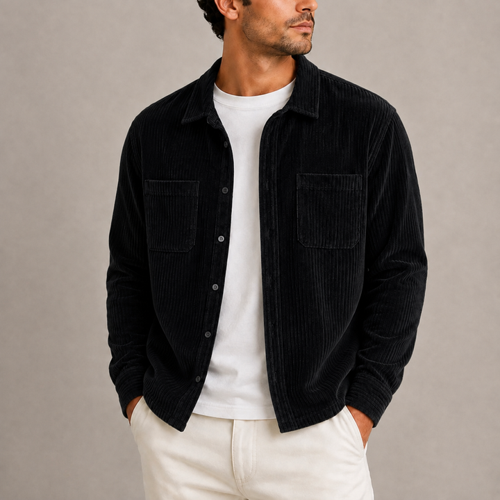 Men's Corduroy Overshirt with Chest Pockets in a Relaxed Fit