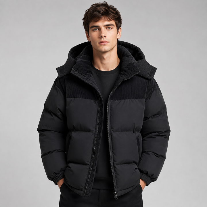 Men's Oversized Padded Puffer Jacket with Hood