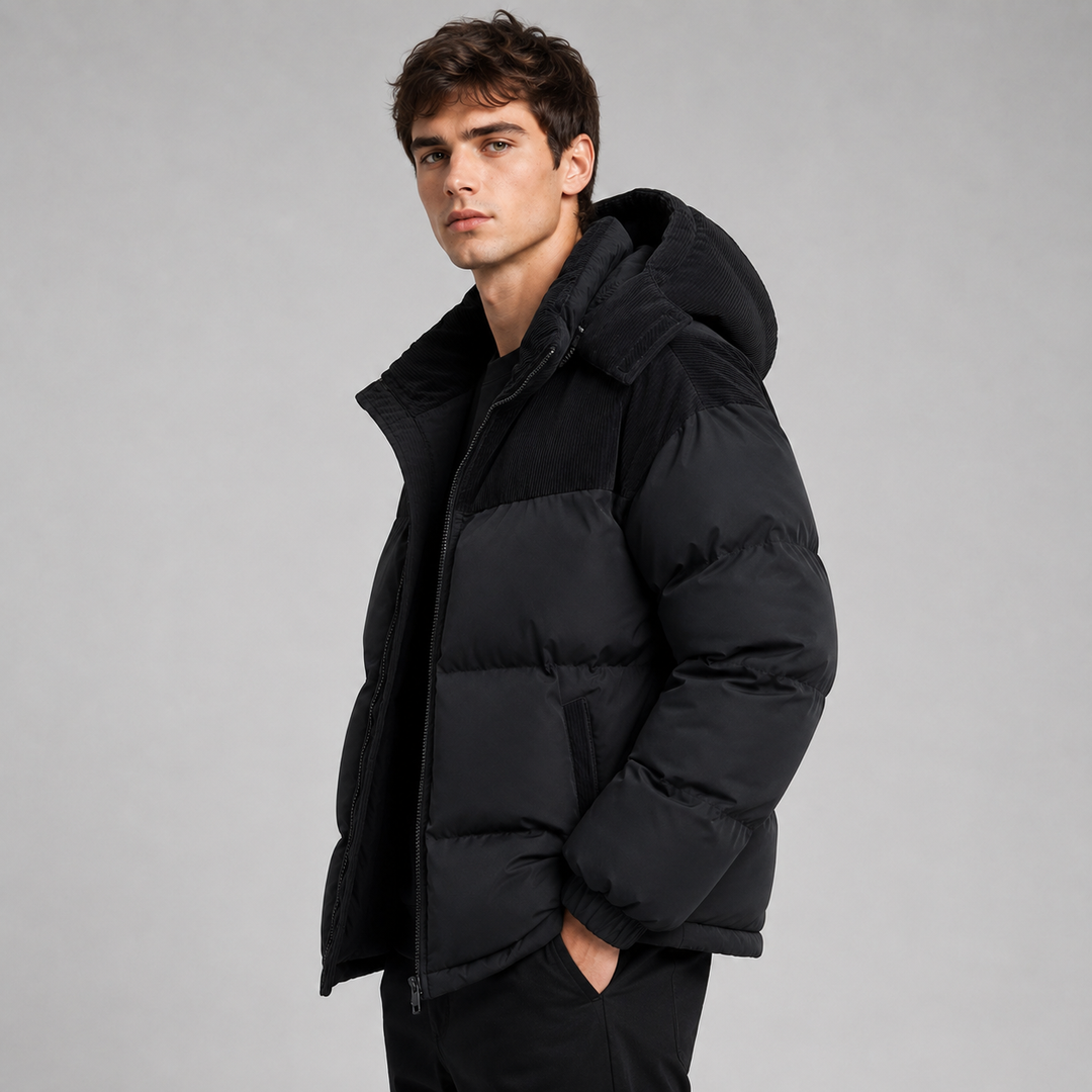 Men's Oversized Padded Puffer Jacket with Hood