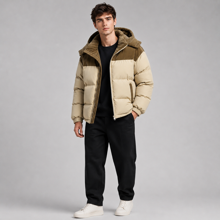 Men's Oversized Padded Puffer Jacket with Hood