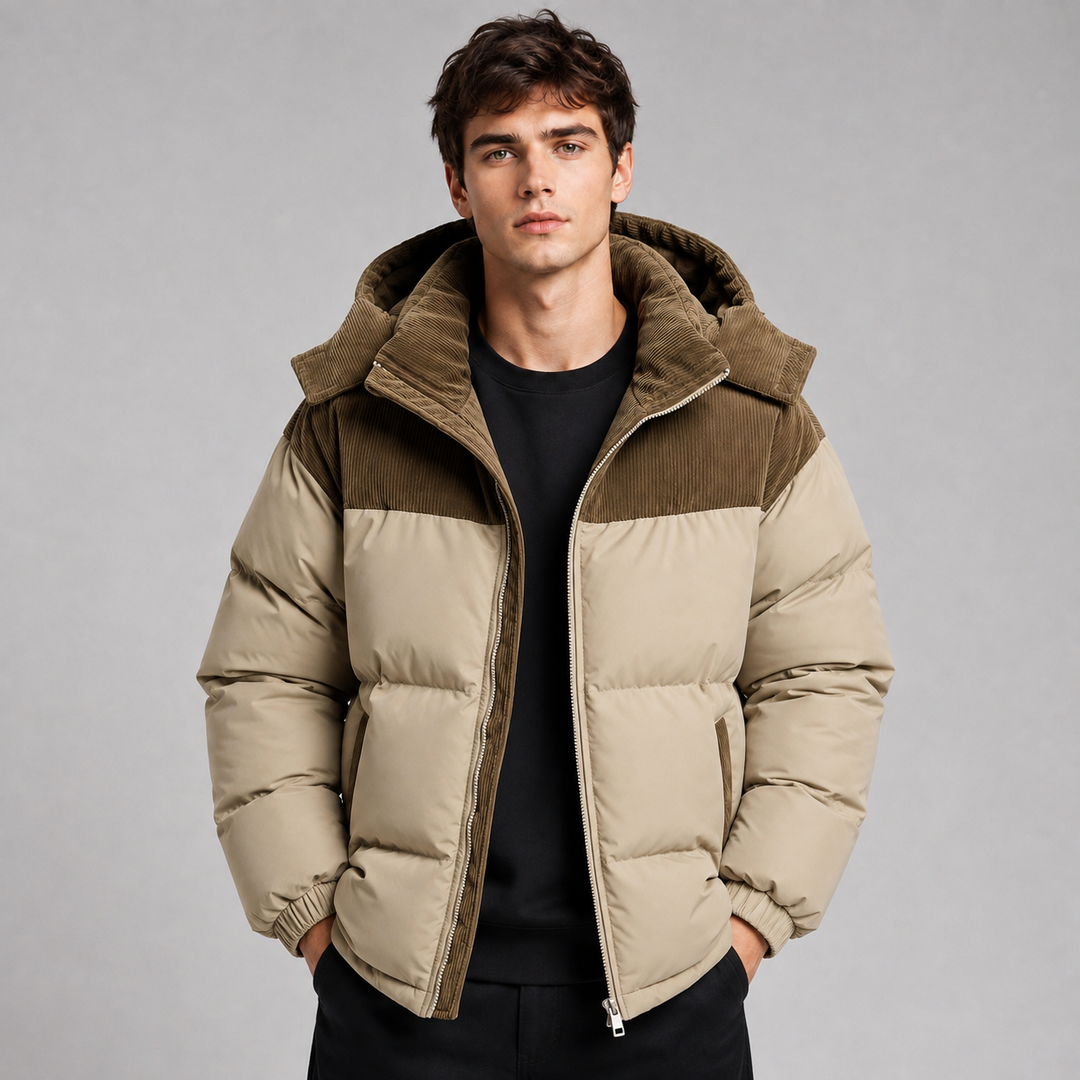 Men's Oversized Padded Puffer Jacket with Hood