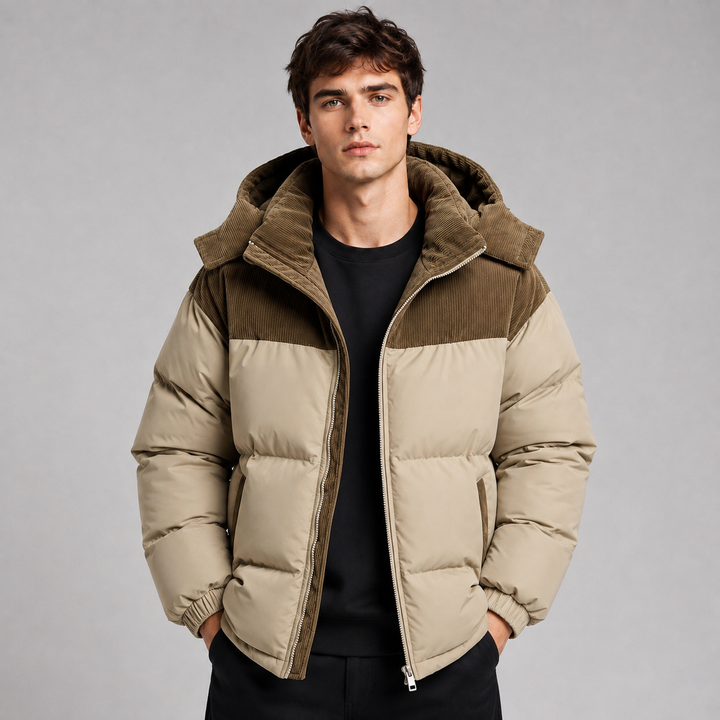 Men's Oversized Padded Puffer Jacket with Hood