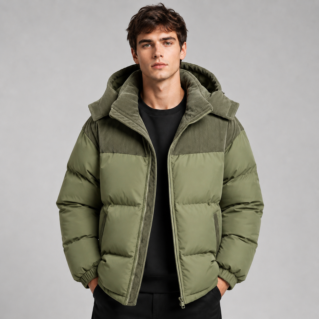 Men's Oversized Padded Puffer Jacket with Hood