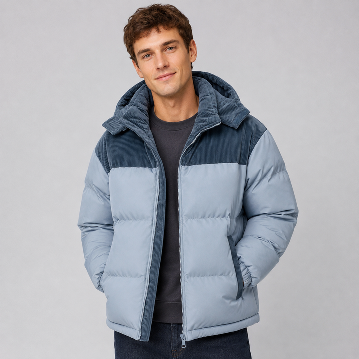 Men's Oversized Padded Puffer Jacket with Hood