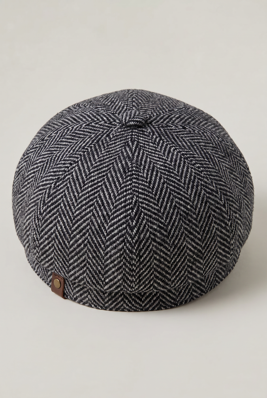 Men's Herringbone Bakersboy Flat Cap with Short Peak