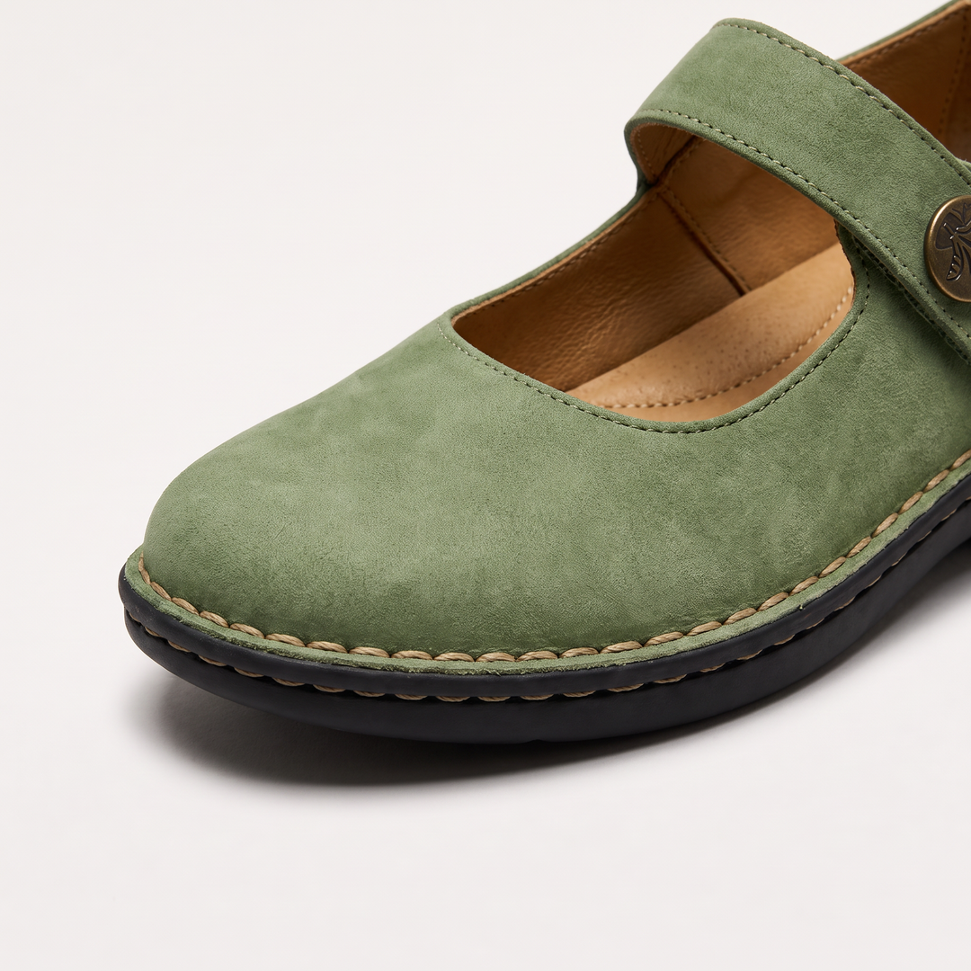 Women's Wide Fit Mary Jane Flats with Strap Fastening