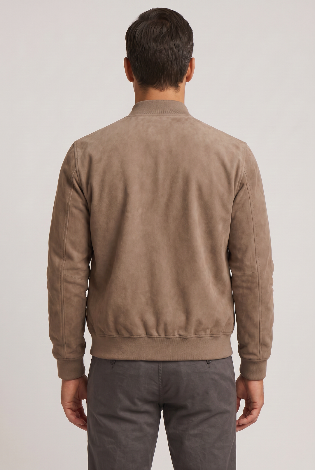 Men's Suede-Look Bomber Jacket in a Modern Fit