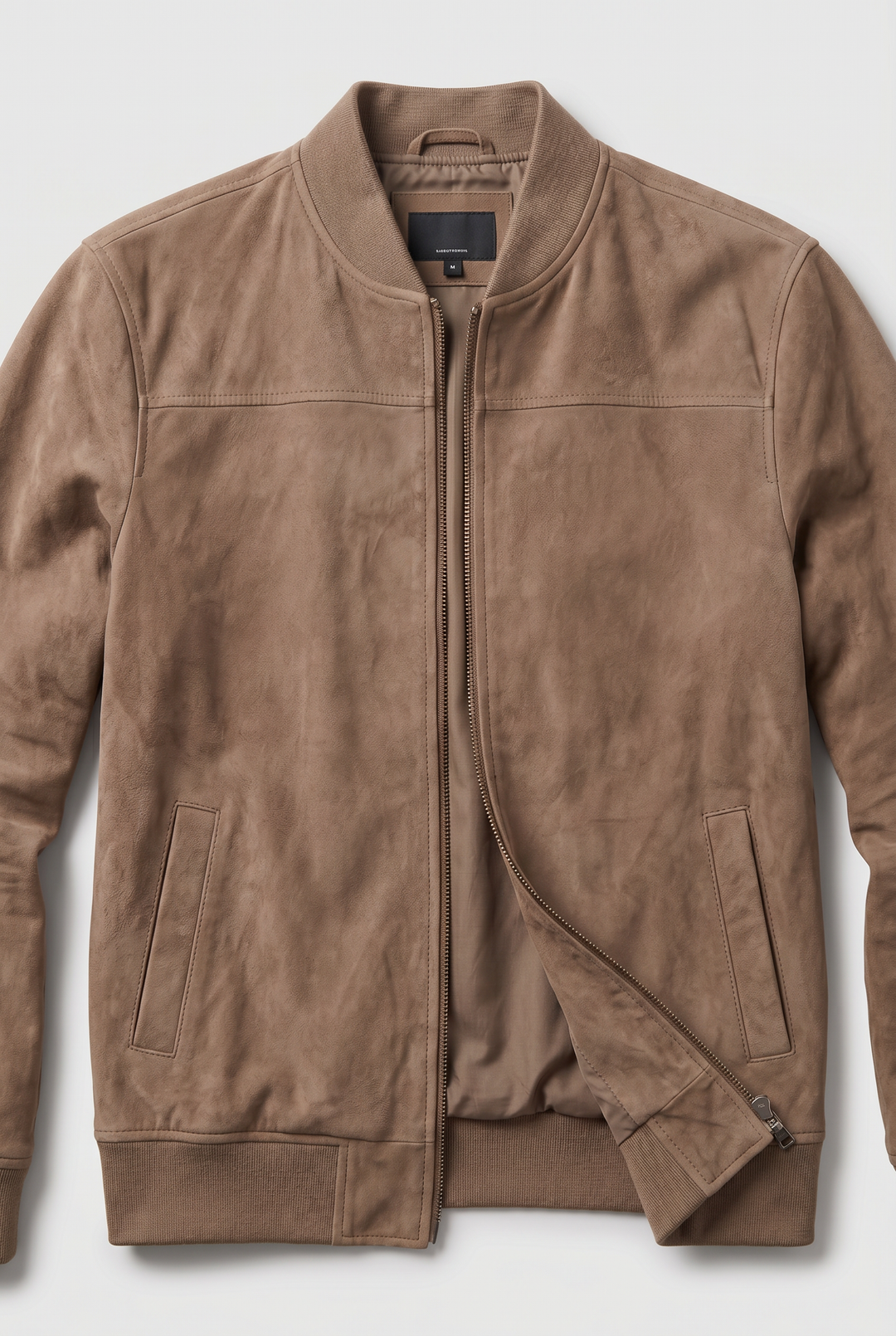 Men's Suede-Look Bomber Jacket in a Modern Fit