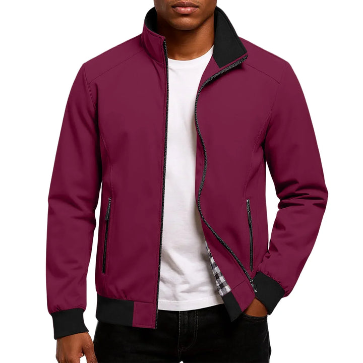 Men's Lightweight Jacket with Front Zip Closure