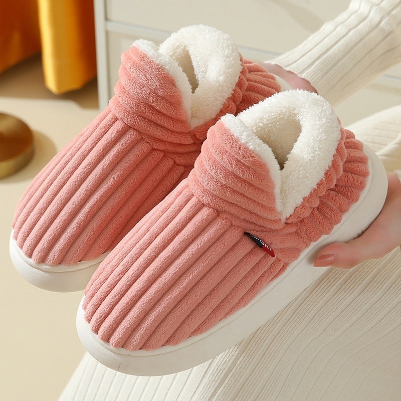 Fleece-Lined Slipper Boots with Non-Slip Sole