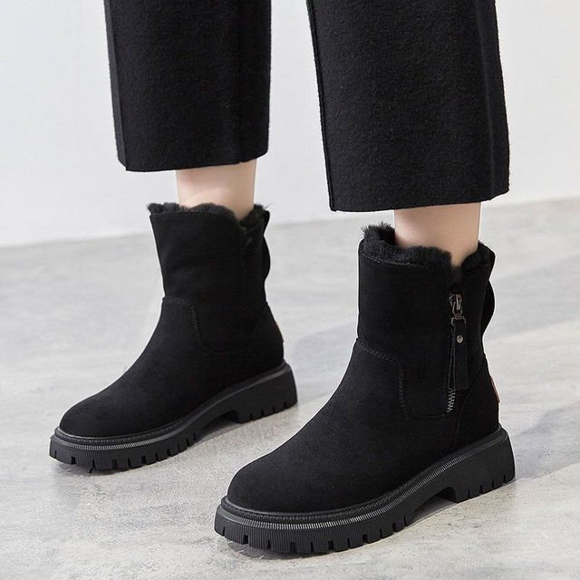 Women's Waterproof Fur-Lined Ankle Boots with Anti-Slip Sole