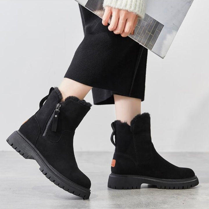 Women's Waterproof Fur-Lined Ankle Boots with Anti-Slip Sole