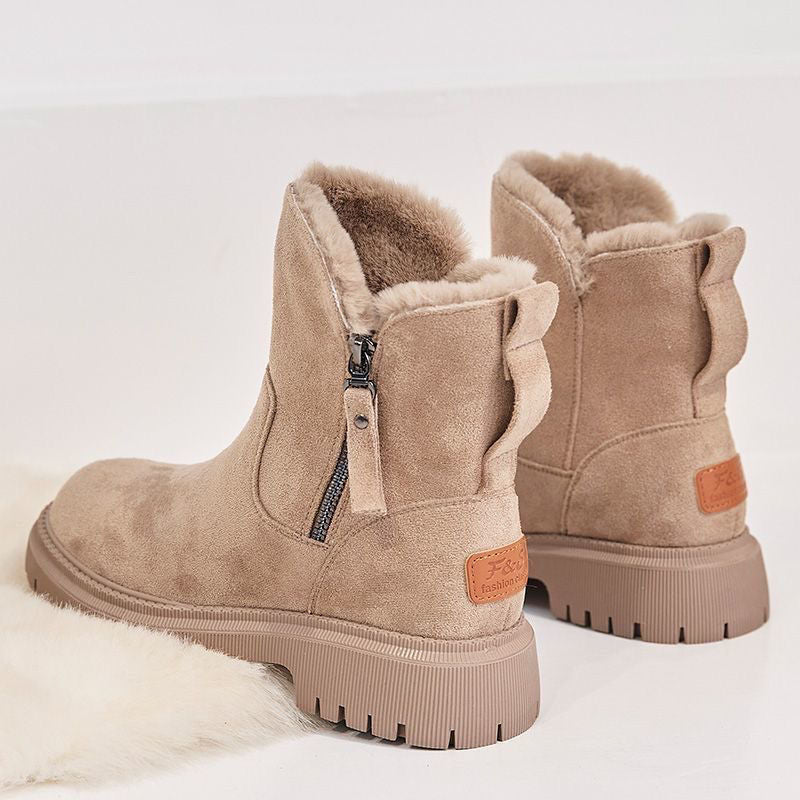 Women's Waterproof Fur-Lined Ankle Boots with Anti-Slip Sole