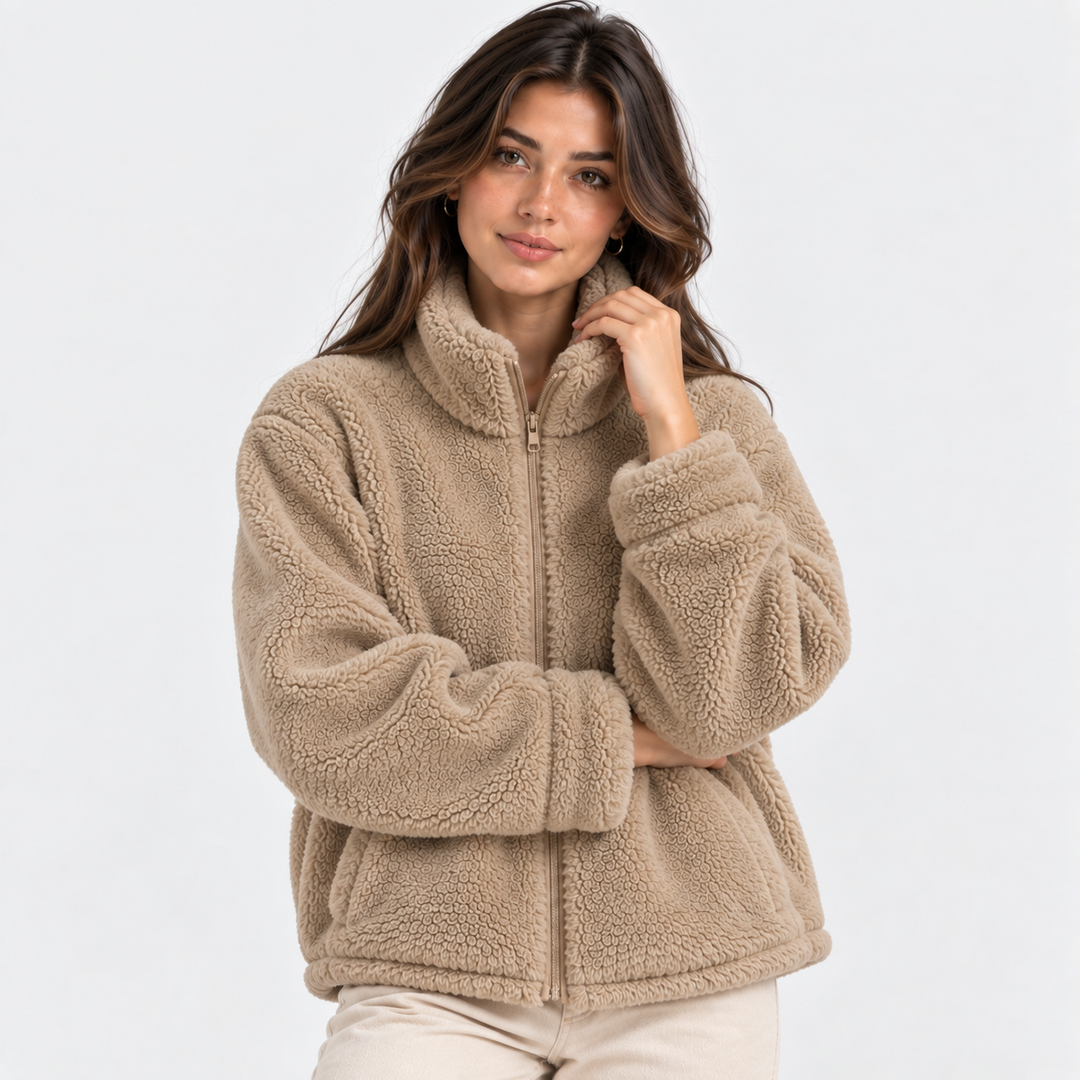 Women's Sherpa Fleece Jacket with Full Zip