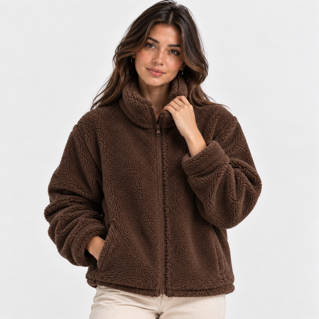 Women's Sherpa Fleece Jacket with Full Zip