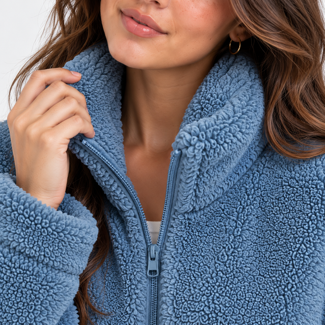 Women's Sherpa Fleece Jacket with Full Zip