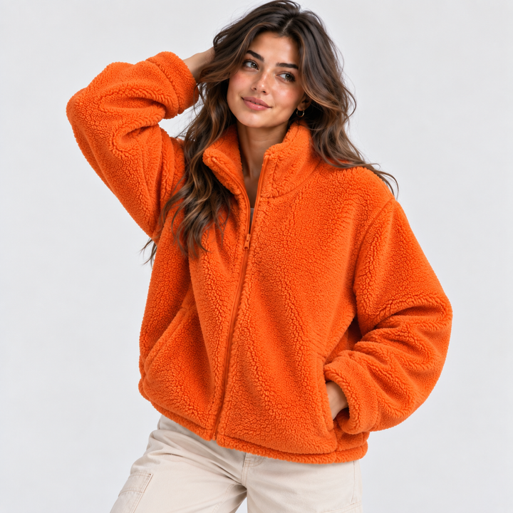 Women's Sherpa Fleece Jacket with Full Zip