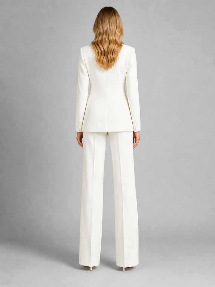 Women's Tailored Blazer and Wide-Leg Trouser Set