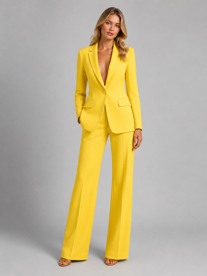 Women's Tailored Blazer and Wide-Leg Trouser Set