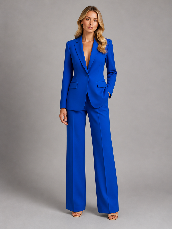 Women's Tailored Blazer and Wide-Leg Trouser Set
