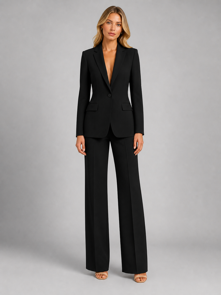 Women's Tailored Blazer and Wide-Leg Trouser Set