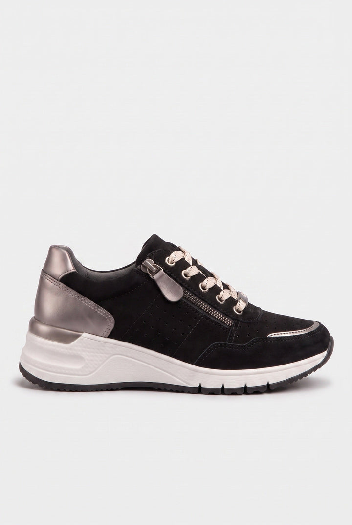 Women's Perforated Wedge Trainers with Side Zip