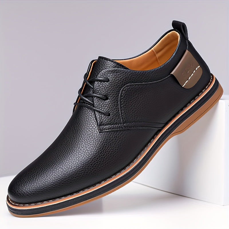 Men's Leather Lace-Up Derby Shoes in Classic Fit